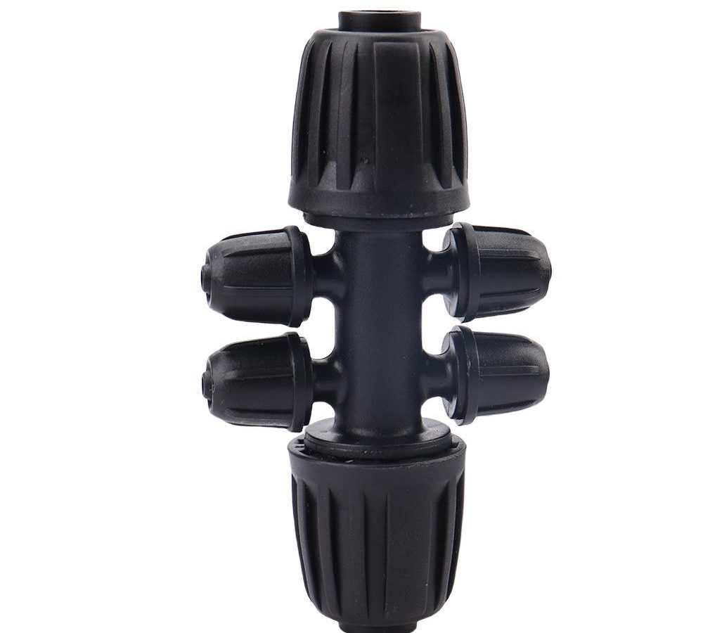 Haihua Hh-16Pvc Automatic Drip Irrigation Device 12Mm Plastic Pipe System with Straight-Through Tee Lock for Garden