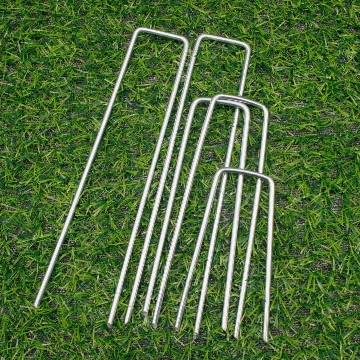 Haihua Hh-987 Galvanized Steel U-Shaped Ground Stakes Pipes Mulch Film Green Lawn Succulent-Plant Anchoring Weed-Control Fabric