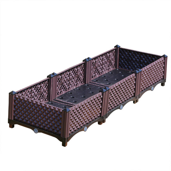 Multi-Functional Breathable Pastoral Countryside Thickened Rectangular Modular Durable Plastic Resin Vegetable Planter Flower