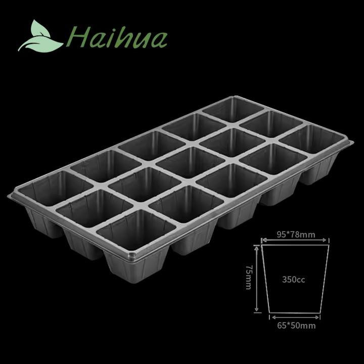 批发可生物降解塑料育苗盘可重复使用耐用透气方形用于种植幼苗花卉蔬菜植物